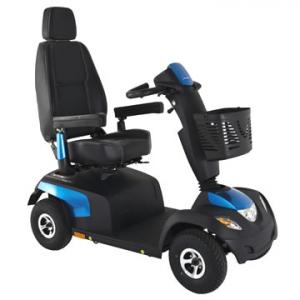 scooter elettrico telaio nero con dettaglio blu invacare