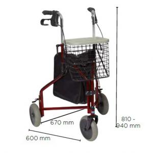 Foto prodotto con misure Rollator Delta P429/2